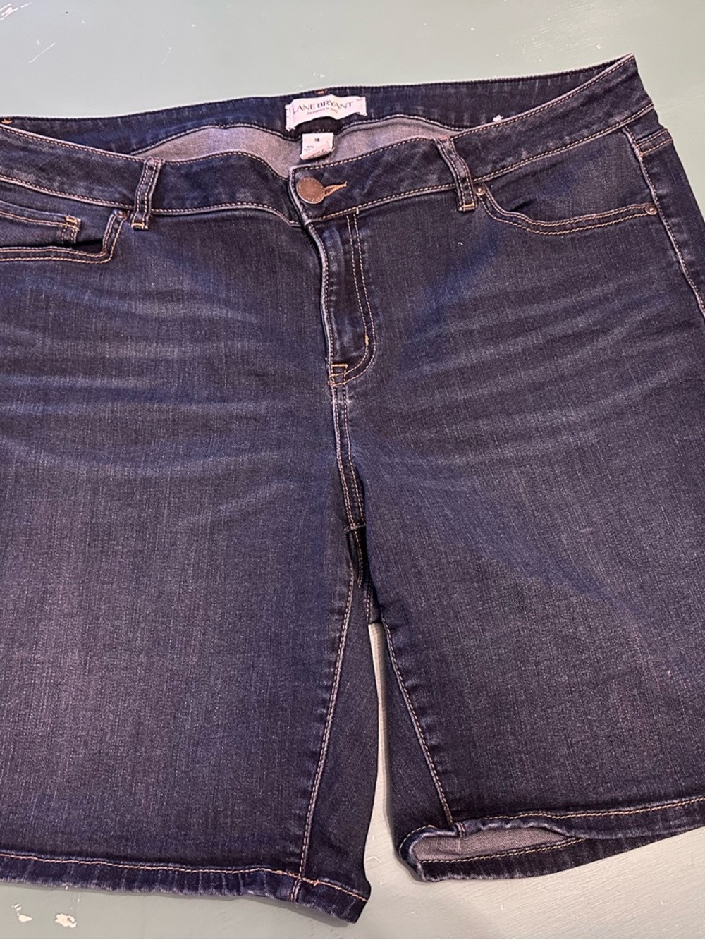 Lane Bryant Navy Blue Boyfriend Denim Shorts